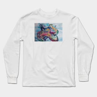 Octopus Colorful Undersea Watercolor Long Sleeve T-Shirt